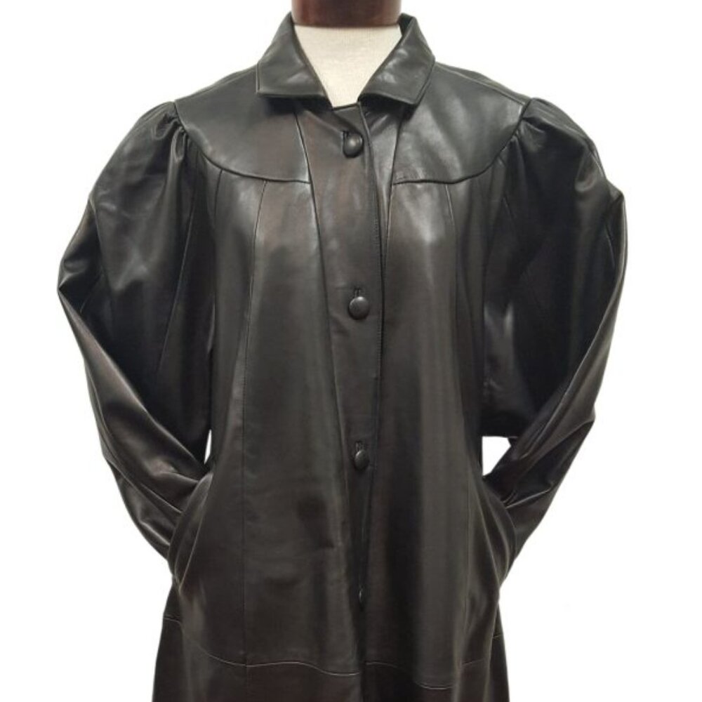 Women’s Full Length Soft Leather Swing Coat Plus Size 4 Color's Available